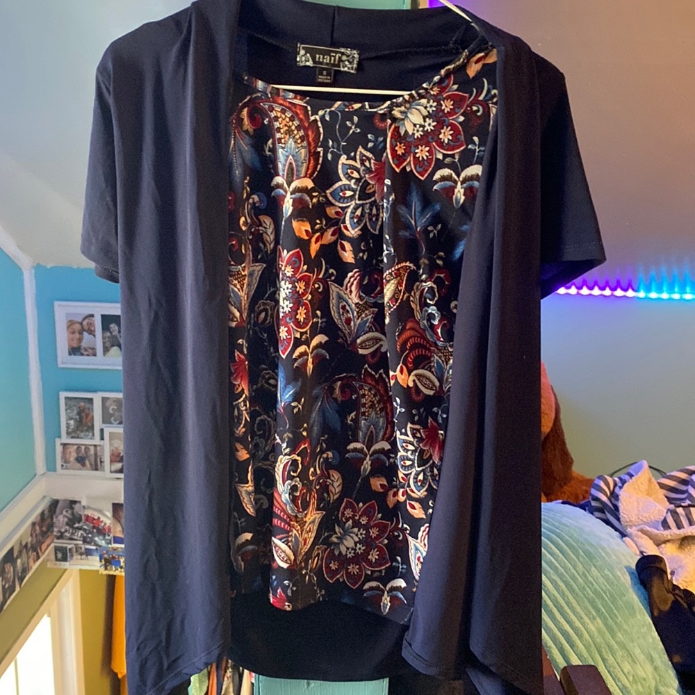 Ladies blue with flower design